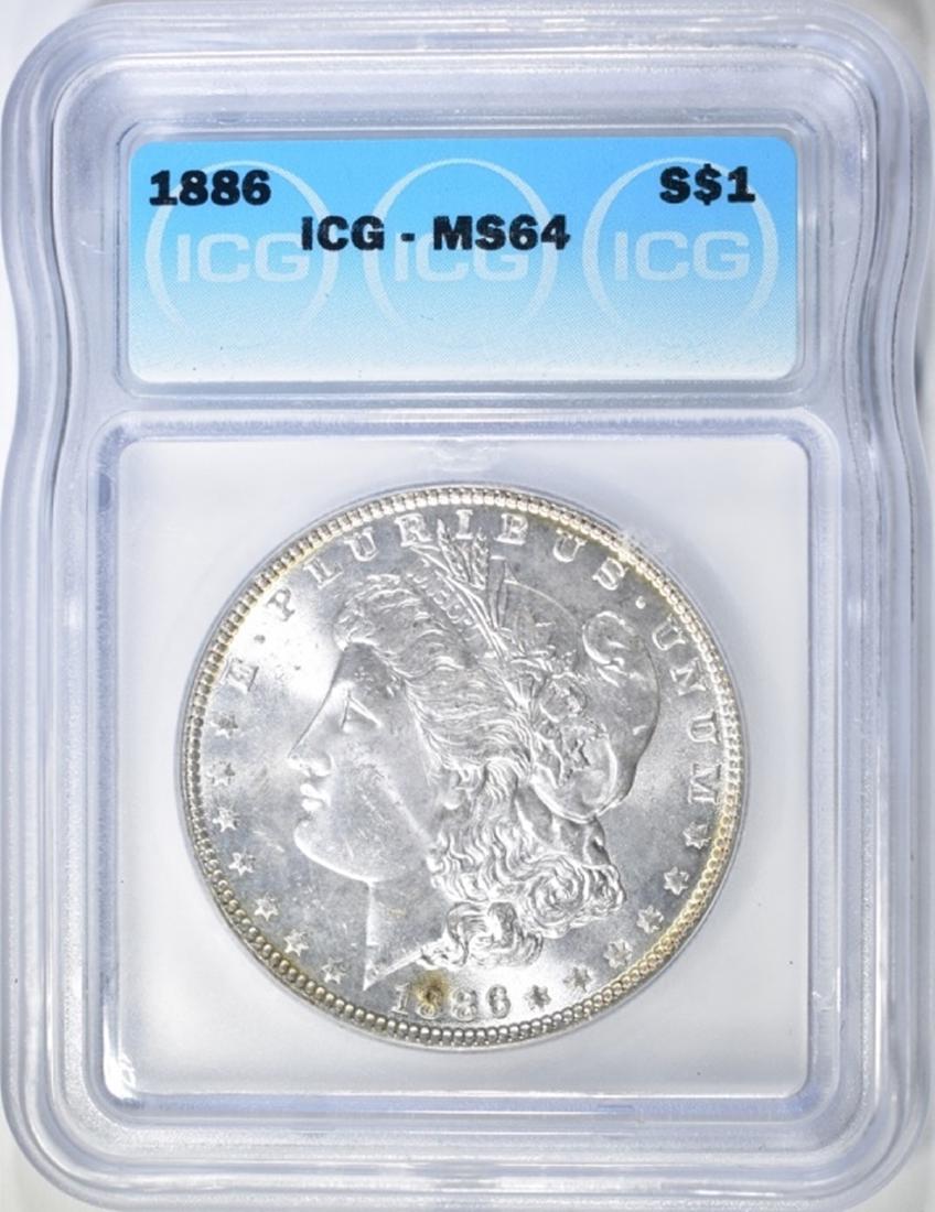1886 MORGAN DOLLAR, ICG MS-64 (1 of 4)
