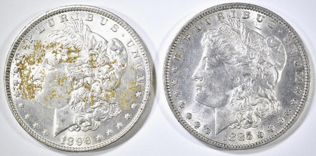 1885-O & 1896 BU MORGAN DOLLARS (1 of 2)