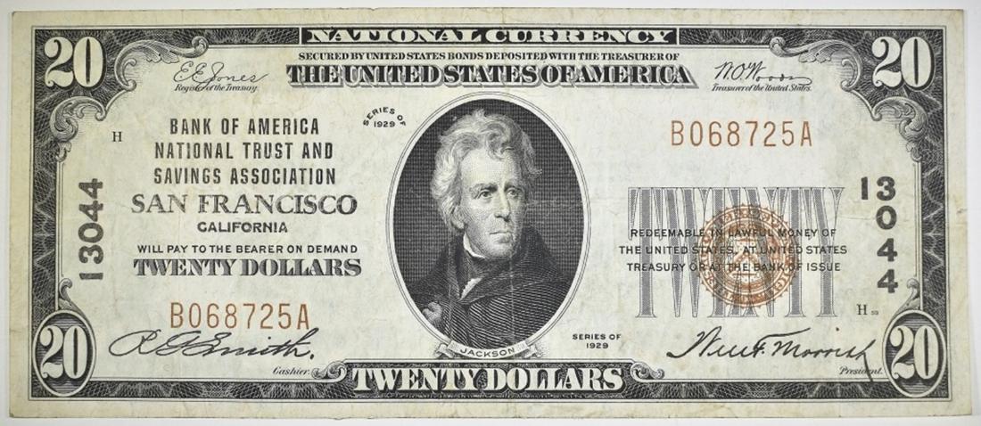 1929 TY 1 $20 NC  B OF A NT & SA SAN FRANCISCO (1 of 2)