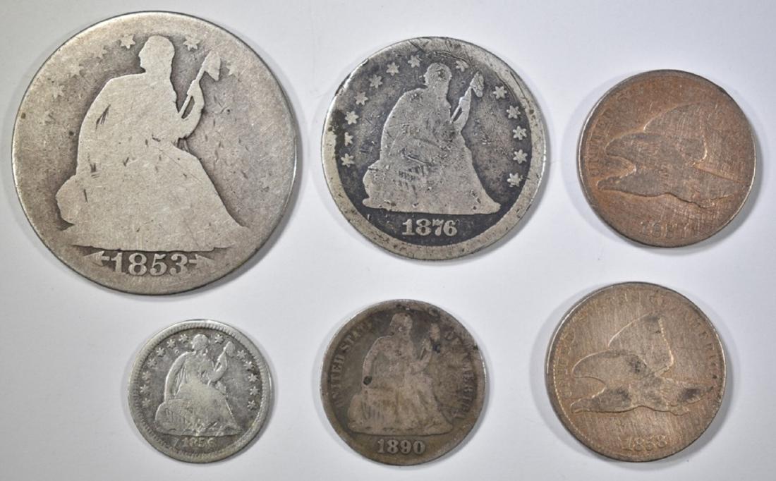 MIXED LOT OF 6 COINS: (1 of 2)