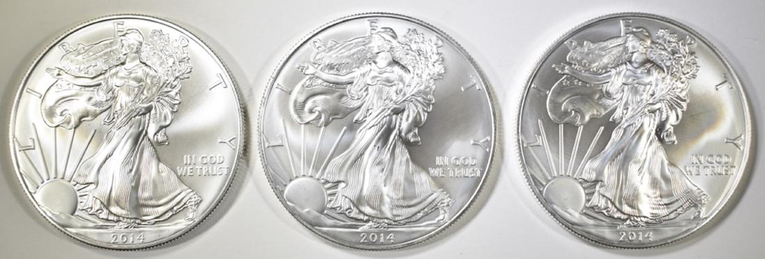 3-GEM BU 2014 AMERICAN SILVER EAGLES (1 of 2)