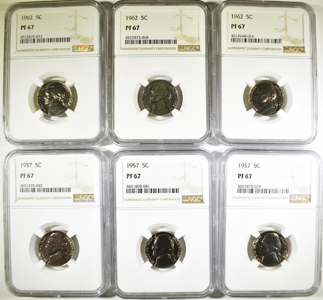 6 JEFFERSON NICKELS NGC PF-67 (1 of 2)