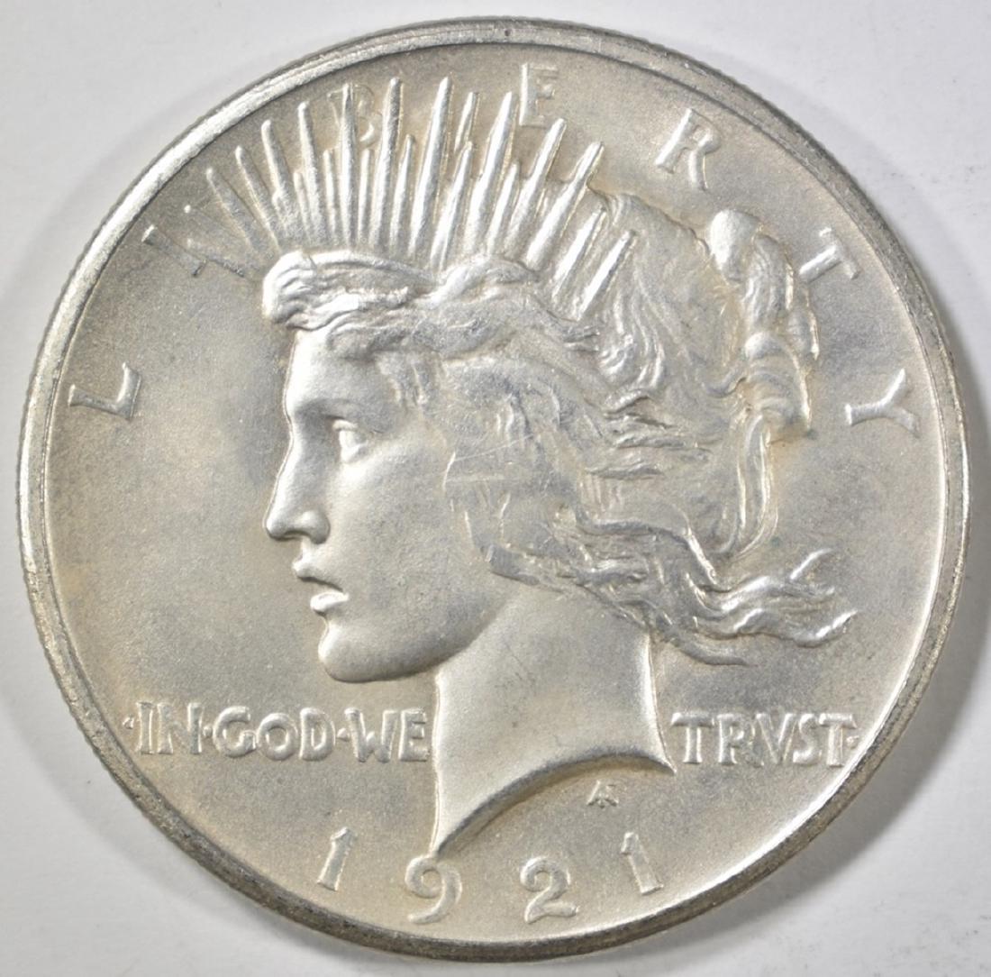 1921 PEACE DOLLAR  BU (1 of 2)