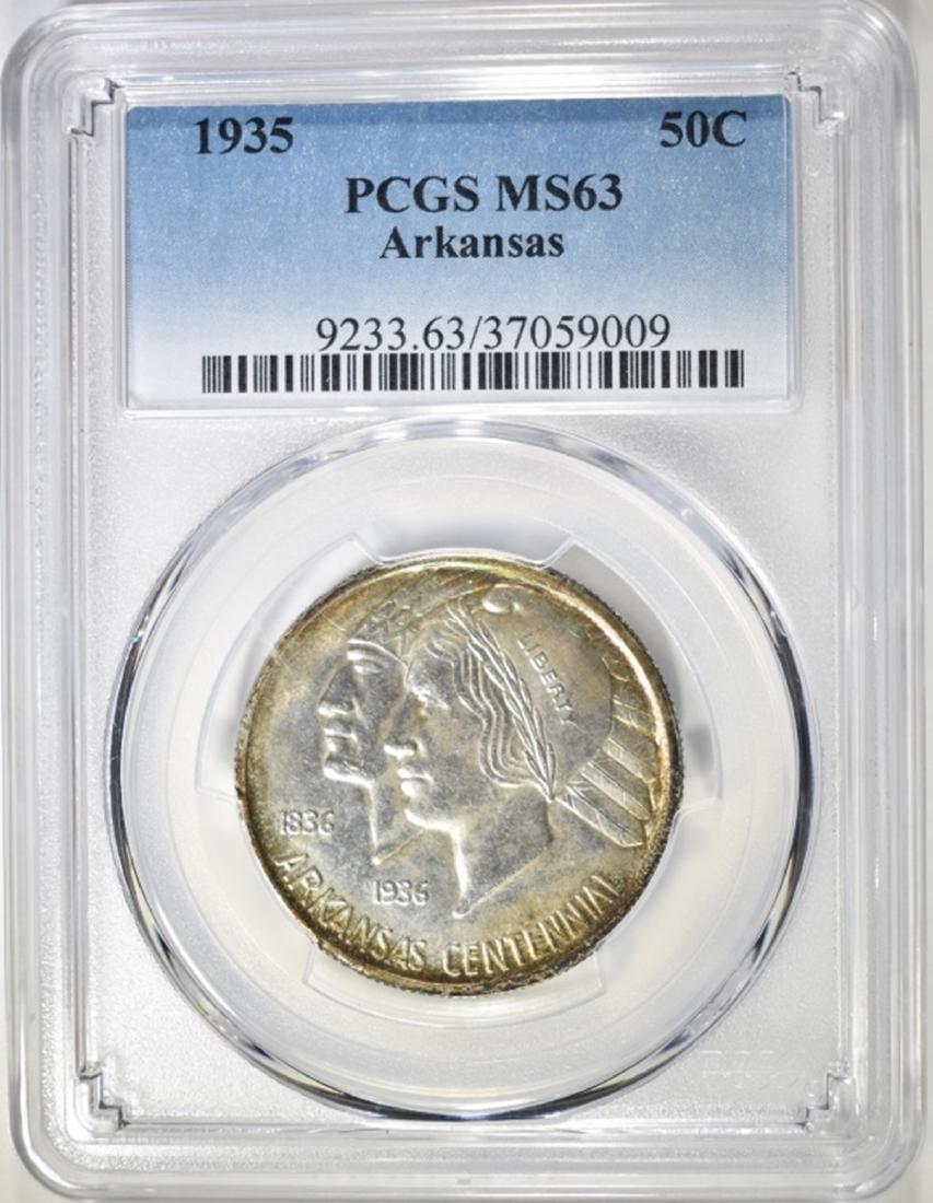 1935 ARKANSAS COMMEM HALF DOLLAR  PCGS MS-63 (1 of 4)