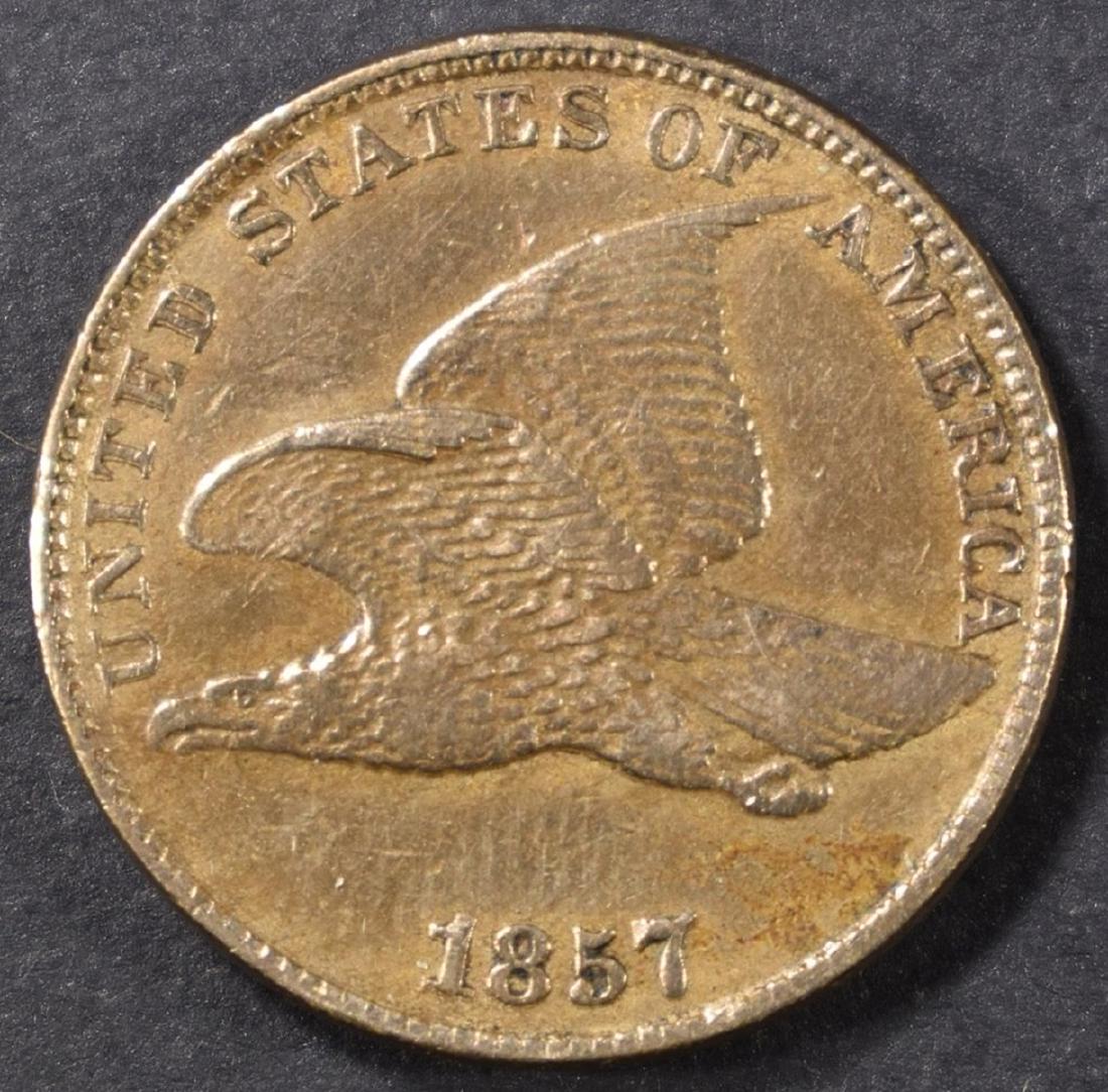 1857 FLYING EAGLE CENT AU (1 of 2)