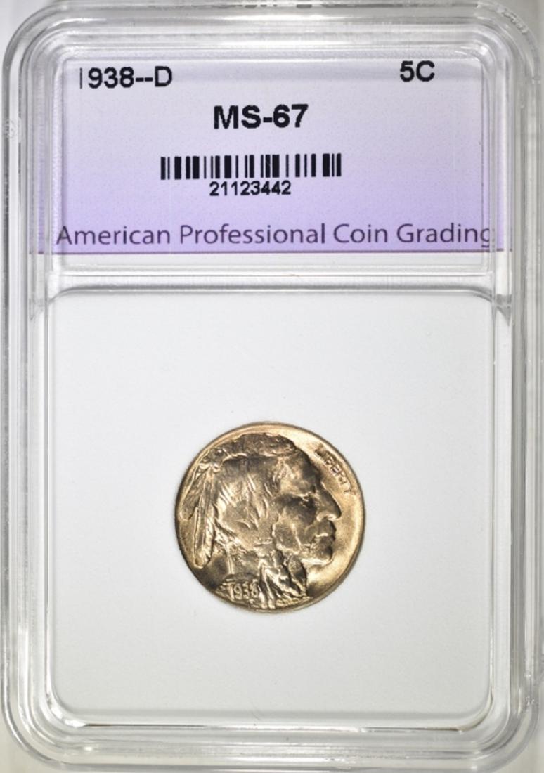 1938-D BUFFALO NICKEL, APCG SUPERB GEM BU (1 of 4)