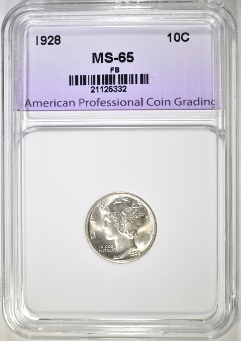 1928 MERCURY DIME, APCG GEM BU FB (1 of 4)