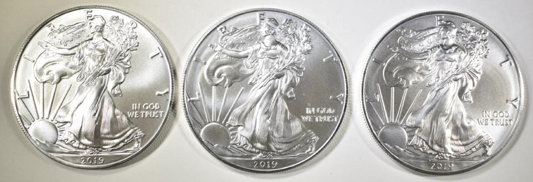 3-GEM BU  2019 AMERICAN SILVER EAGLES (1 of 2)