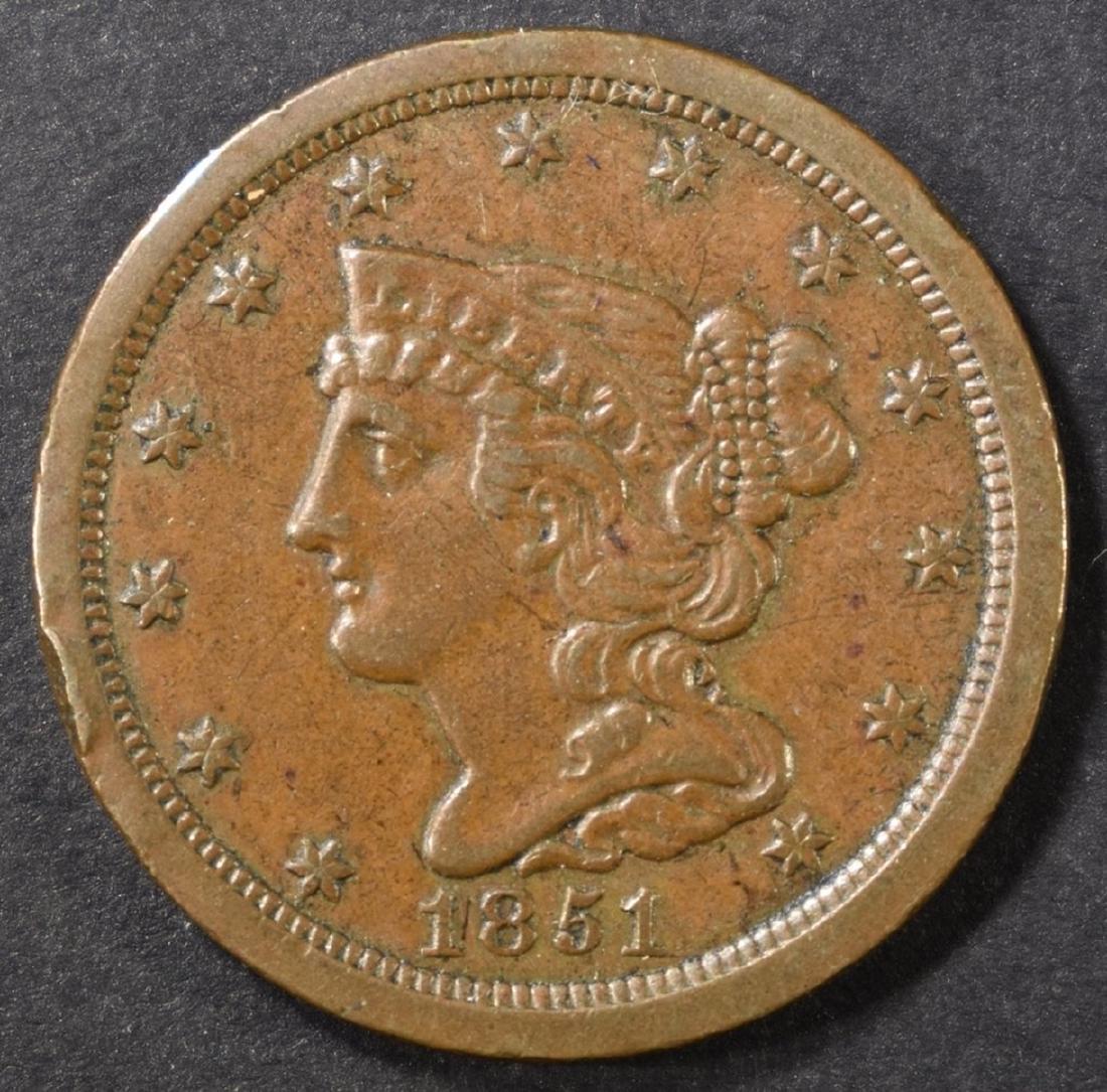 1851 HALF CENT, AU/BU (1 of 2)