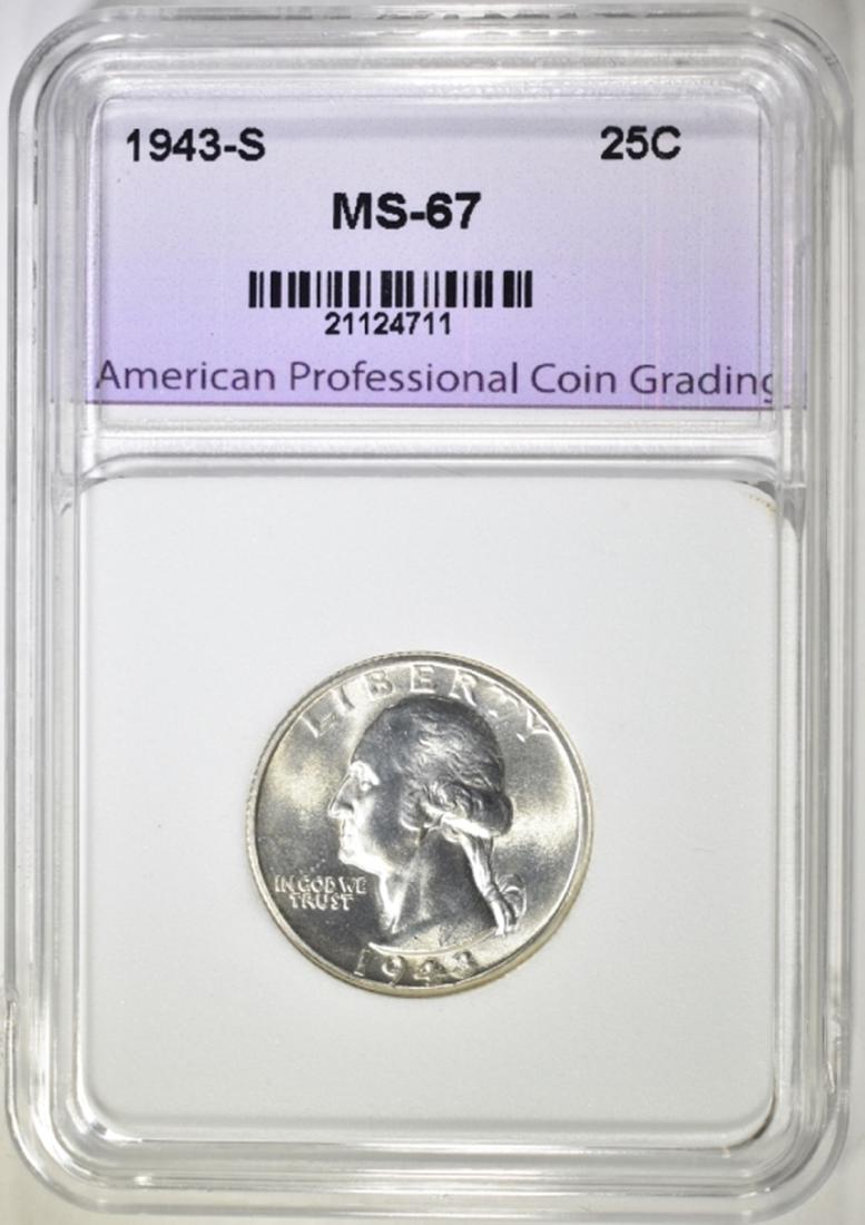 1943-S WASHINGTON QUARTER, SUPERB GEM BU (1 of 4)