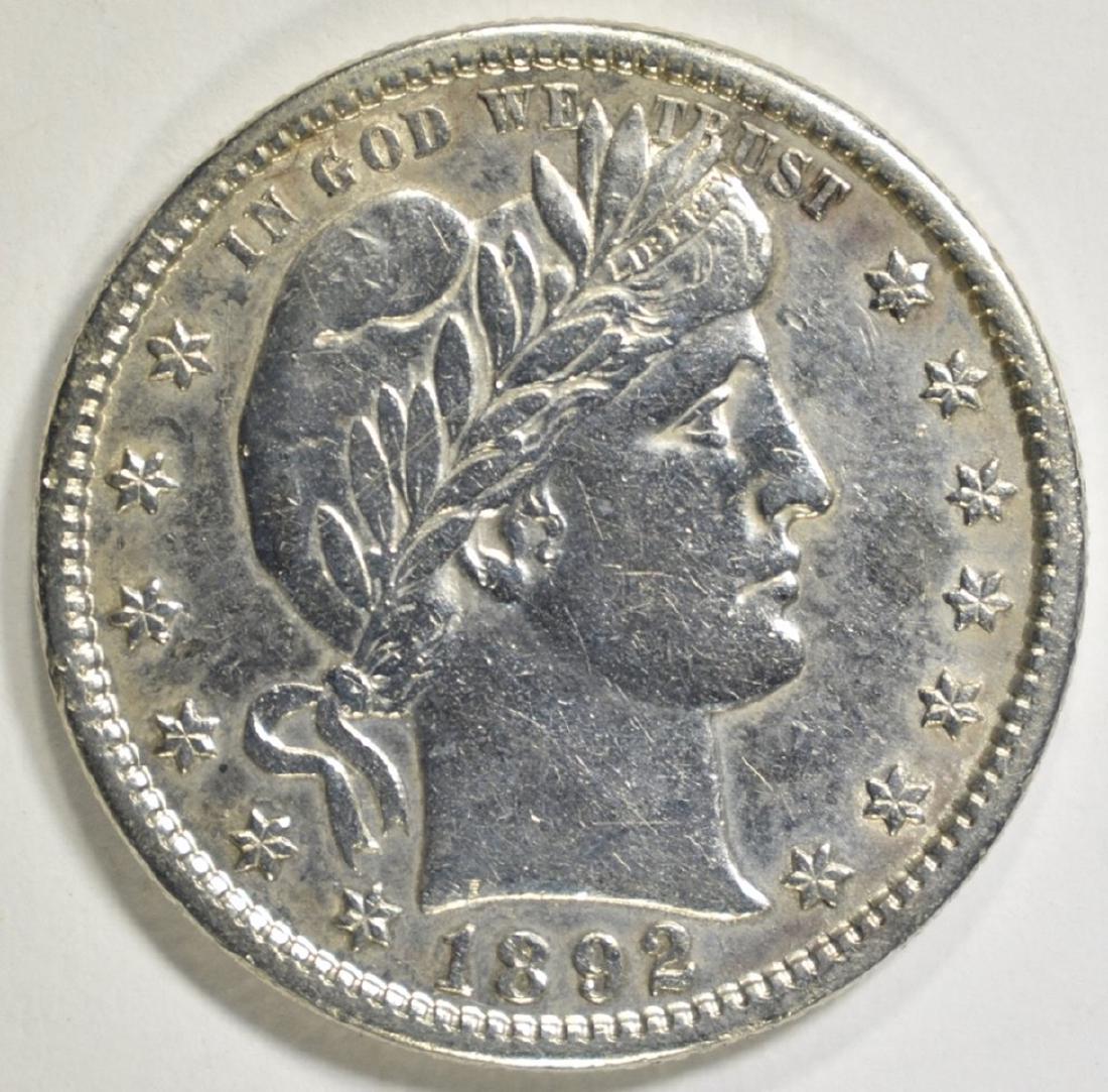 1892-S BARBER QUARTER  AU CLEANED (1 of 2)