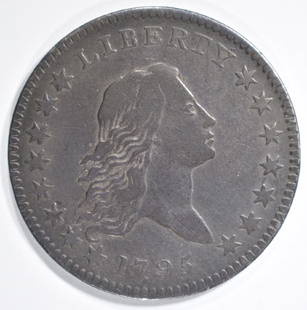 1795 FLOWING HAIR HALF DOLLAR VF/XF: CHECK OUT OUR UPCOMING AUCTIONS ESTIMATE $4200 - $5200.