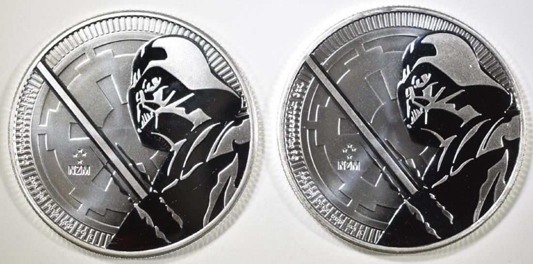 2-NIUE 2018 DARTH VADER 1oz SILVER COINS (1 of 2)