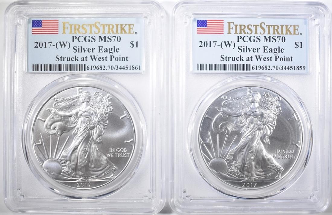 2-2017 (W) SILVER EAGLES PCGS MS-70 FIRST STRIKE (1 of 2)
