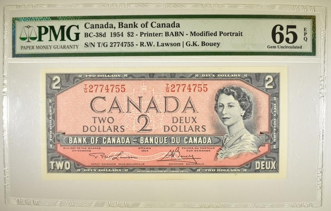 1954 $2 BANK OF CANADA   PMG 65 EPQ (1 of 2)