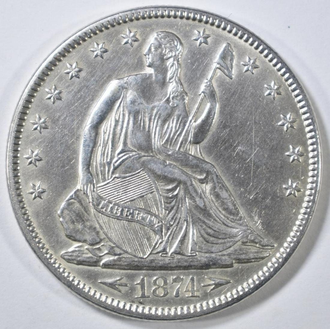 1874 ARROWS SEATED LIBERTY HALF DOLLAR  CH AU (1 of 2)