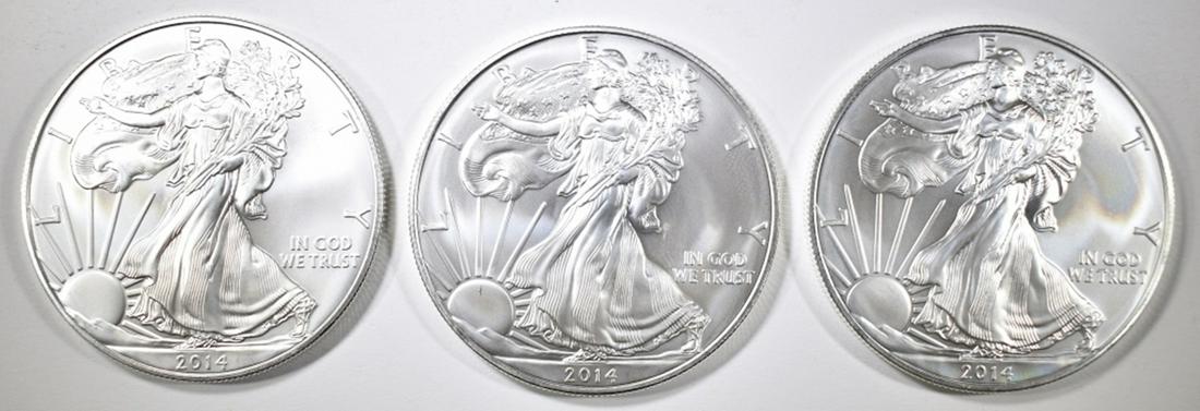 3 BU 2014 AMERICAN SILVER EAGLES (1 of 2)
