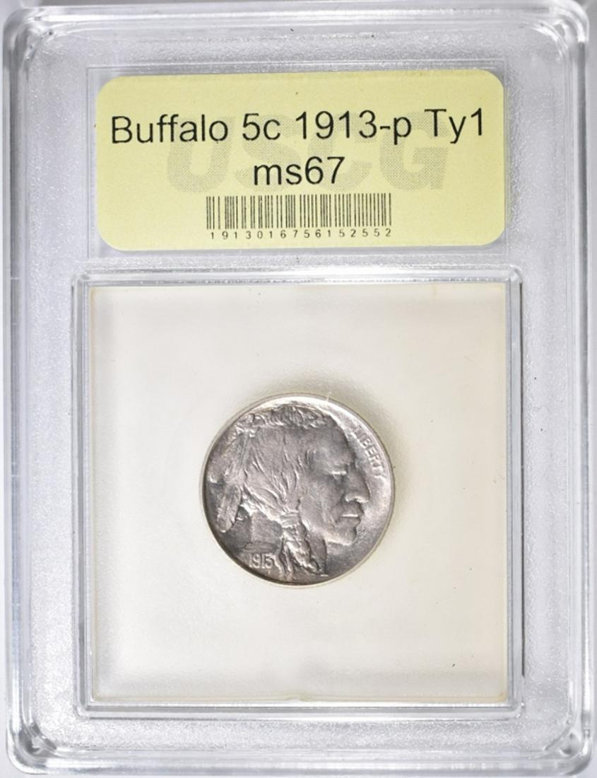 1913 TYPE 1 BUFFALO NICKEL  USCG SUPERB GEM (1 of 4)
