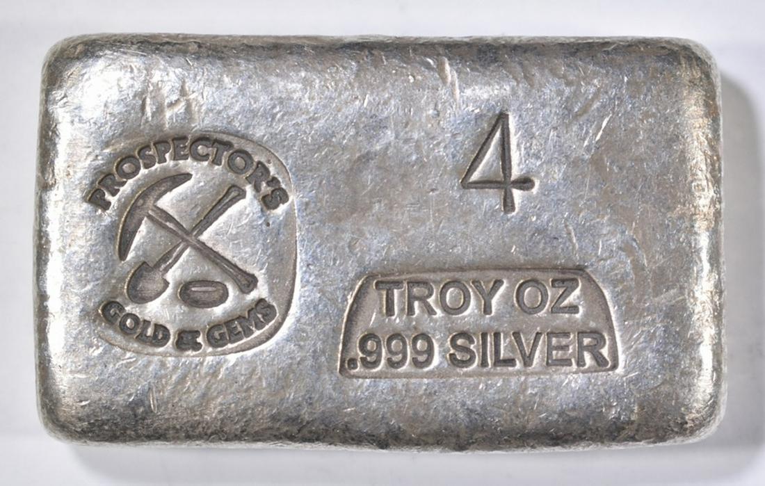 4 TROY OZ .999 SILVER PROSPECTOR BAR (1 of 2)