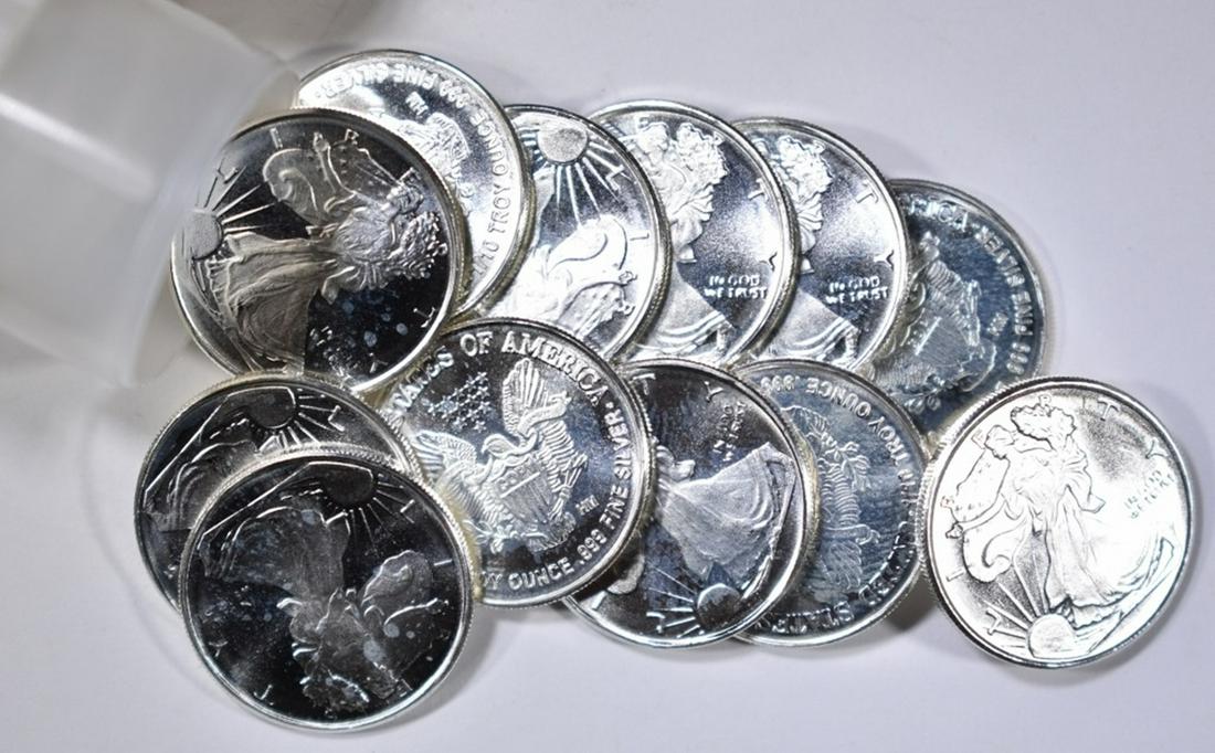 ROLL OF 50 1/10 OZ WALKING LIBERTY SILVER ROUNDS (1 of 2)