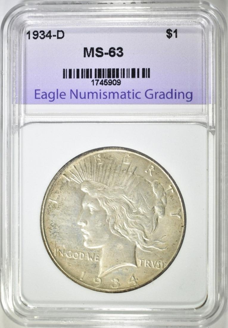 1934-D PEACE DOLLAR ENG CH BU KEY DATE (1 of 4)
