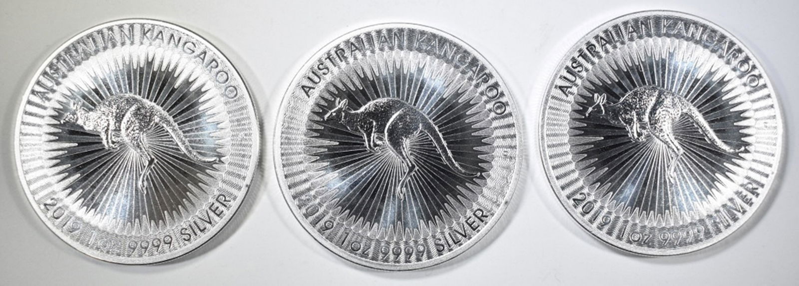 3-2019 BU AUSTRALIAN 1oz KANGAROO COINS: LOW COST FLAT RATE U.S. SHIPPING ESTIMATE $100 - $120.