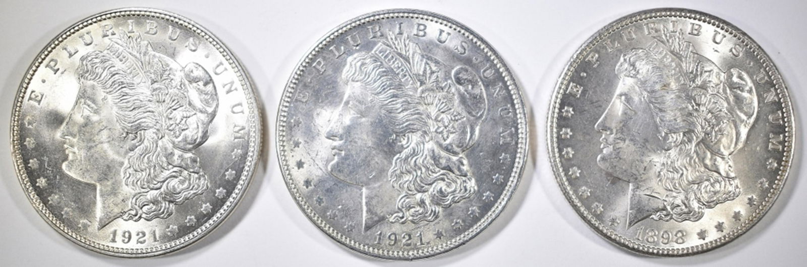 1898-O & 2 1921 MORGAN DOLLARS CH BU (1 of 2)