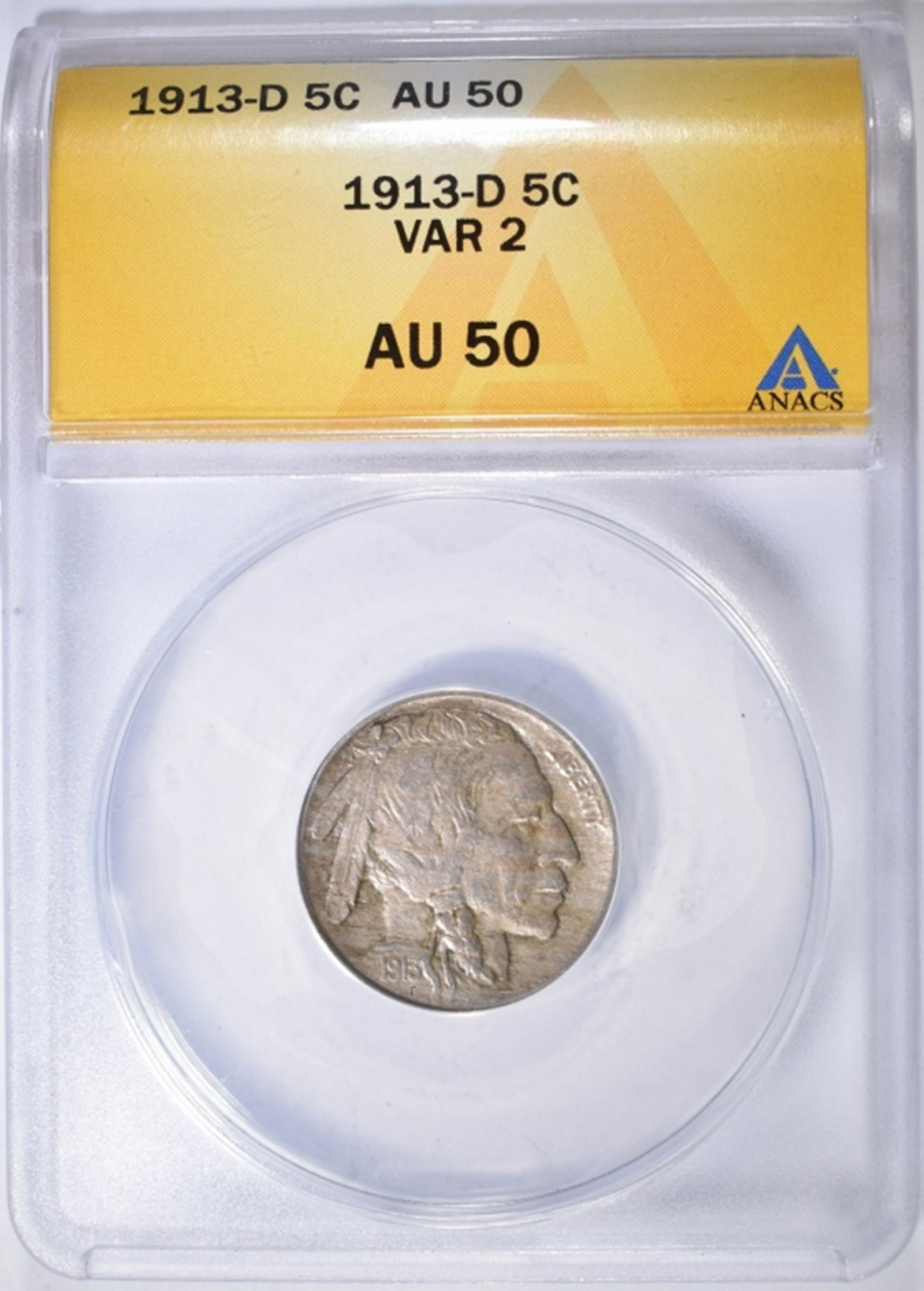 1913-D TYPE 2 BUFFALO NICKEL  ANACS AU-50 (1 of 4)