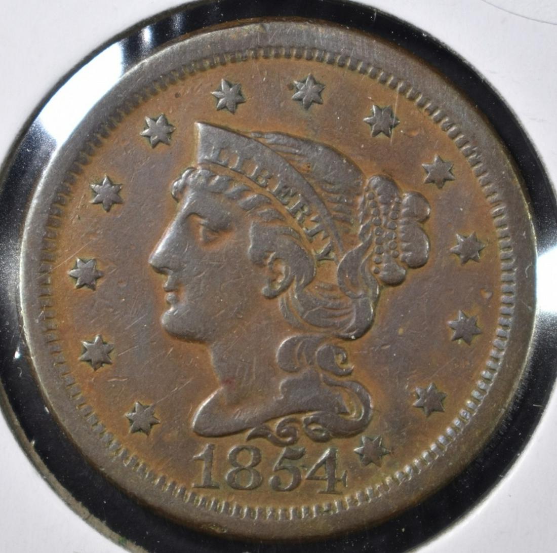 1854 LARGE CENT, XF (1 of 2)