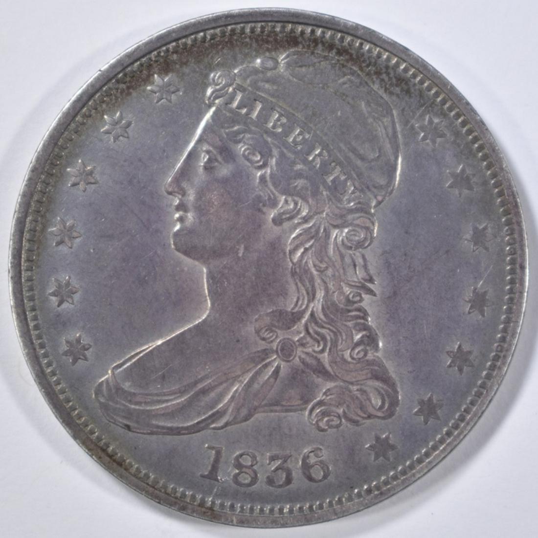 1836 REED EDGE HALF DOLLAR  XF (1 of 2)