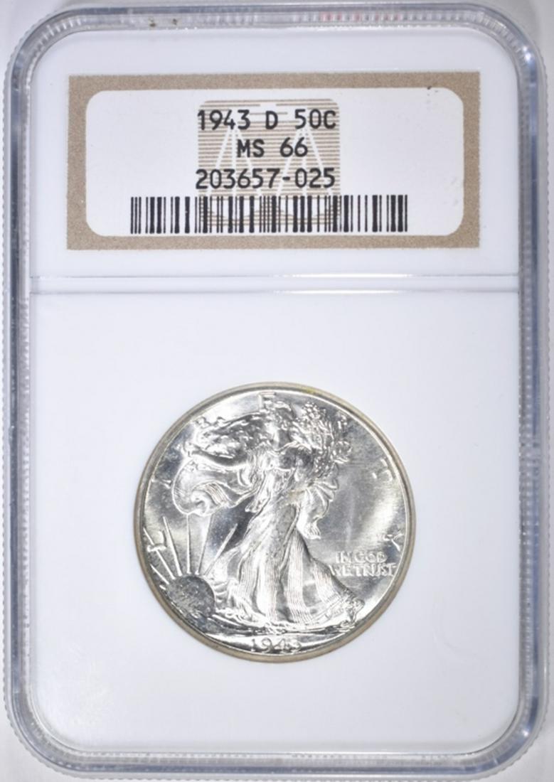 1943-D WALKING LIBERTY HALF DOLLAR  NGC MS-66 (1 of 4)