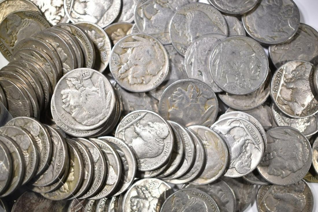 150-MIXED DATE CIRC BUFFALO NICKELS, (1 of 2)