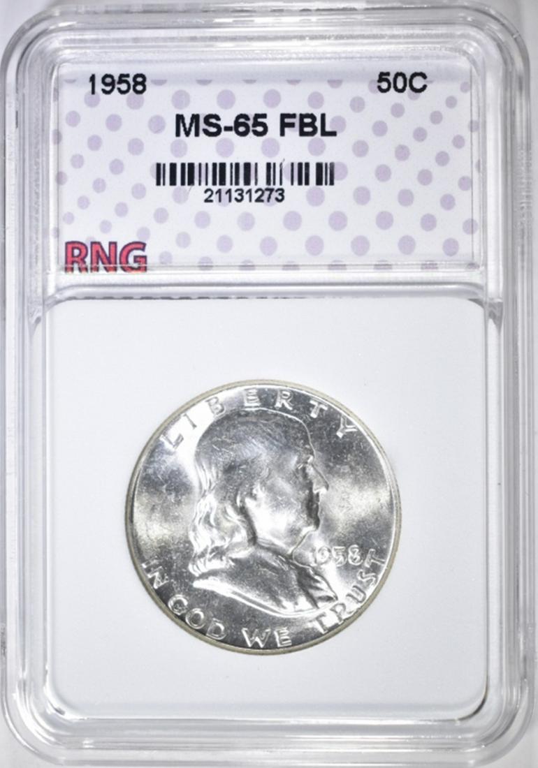 1958 FRANKLIN HALF DOLLAR, RNG GEM BU FBL (1 of 4)