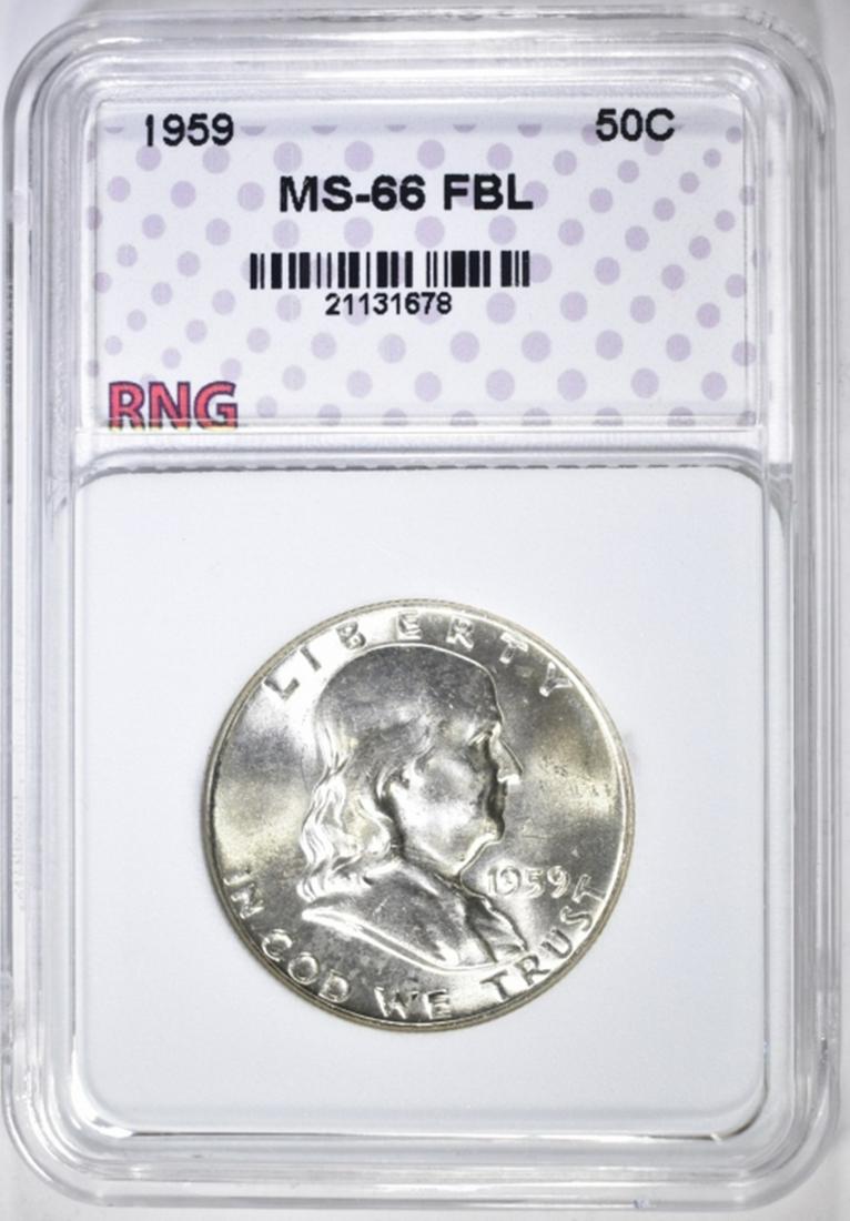 1959 FRANKLIN HALF DOLLAR, RNG SUPERB GEM BU FBL (1 of 4)