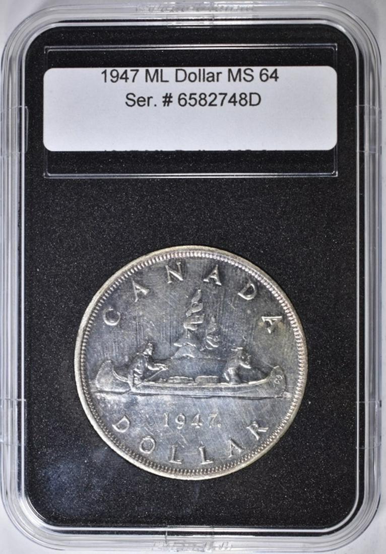1947 CANADA SILVER DOLLAR,  CH BU (1 of 4)