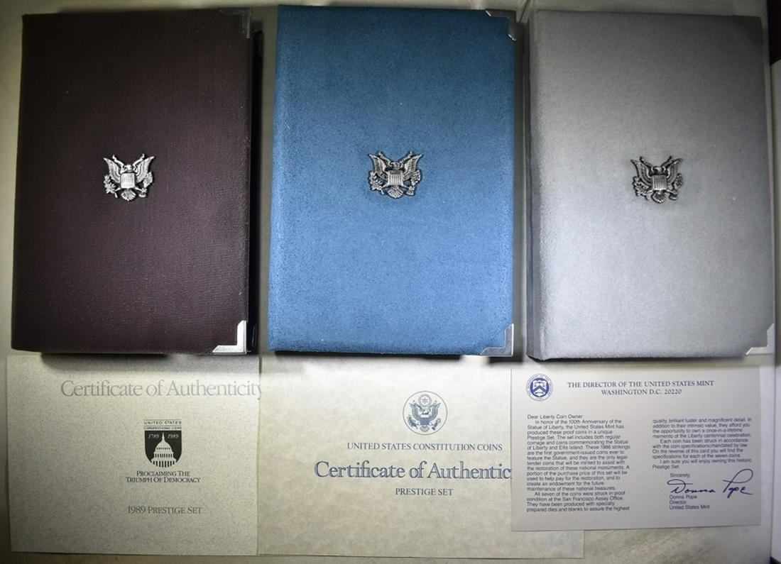 1986, 87 & 89 U.S. PRESTIGE PROOF SETS (1 of 7)