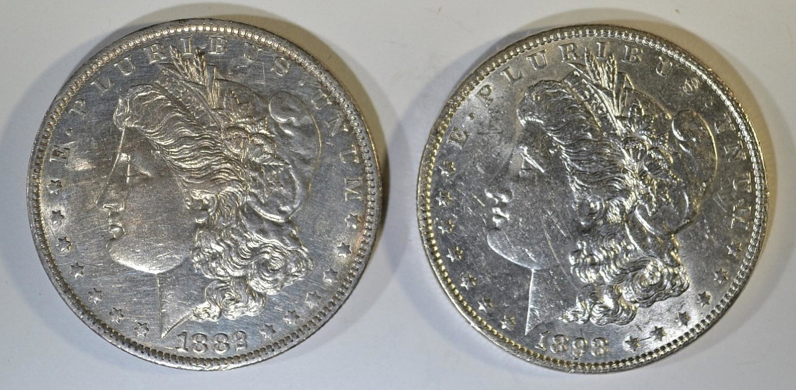 1898 & 82-O MORGAN DOLLARS AU/BU (1 of 2)