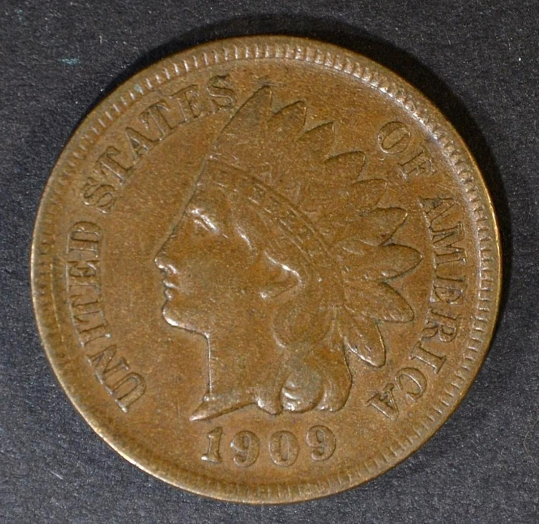 1909-S INDIAN HEAD CENT XF+: KEY ORIGINAL. ESTIMATE $650 - $750.
