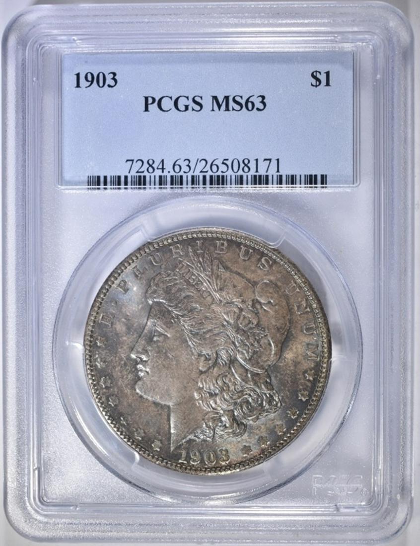 1903 MORGAN DOLLAR PCGS MS-63 COLOR: BID WITH SILVER CITY AUCTIONS. ESTIMATE $100 - $125.