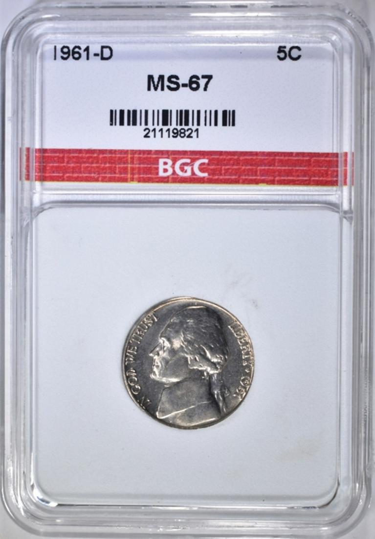 1961-D JEFFERSON NICKEL BGC SUPERB GEM: TOP RATED AUCTION HOUSE ESTIMATE $1500 - $2000.