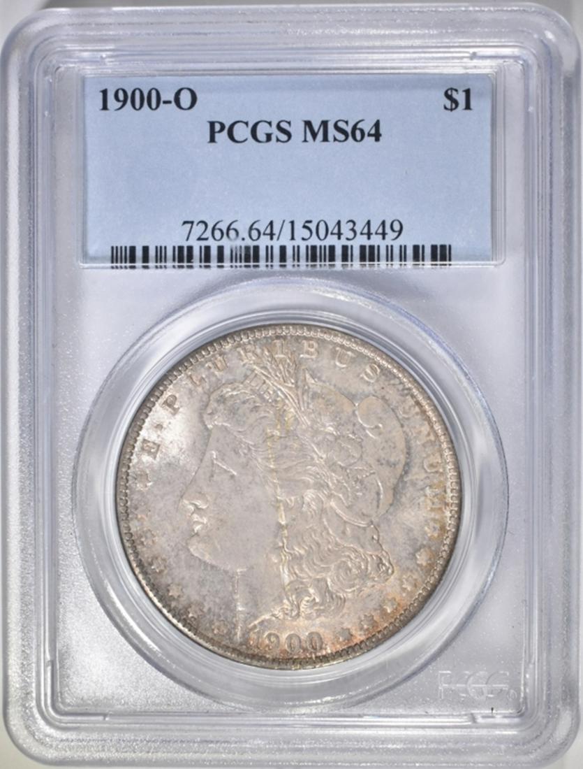 1900-O MORGAN DOLLAR, PCGS MS-64: CHECK OUT OUR UPCOMING ONLINE COIN AUCTIONS ESTIMATE $75 - $100.