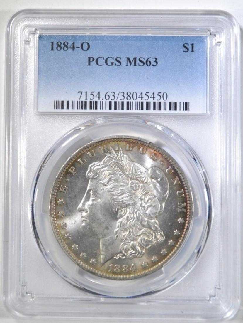 1884-O MORGAN DOLLAR PCGS MS-63: TOP RATED AUCTION HOUSE ESTIMATE $60 - $80.