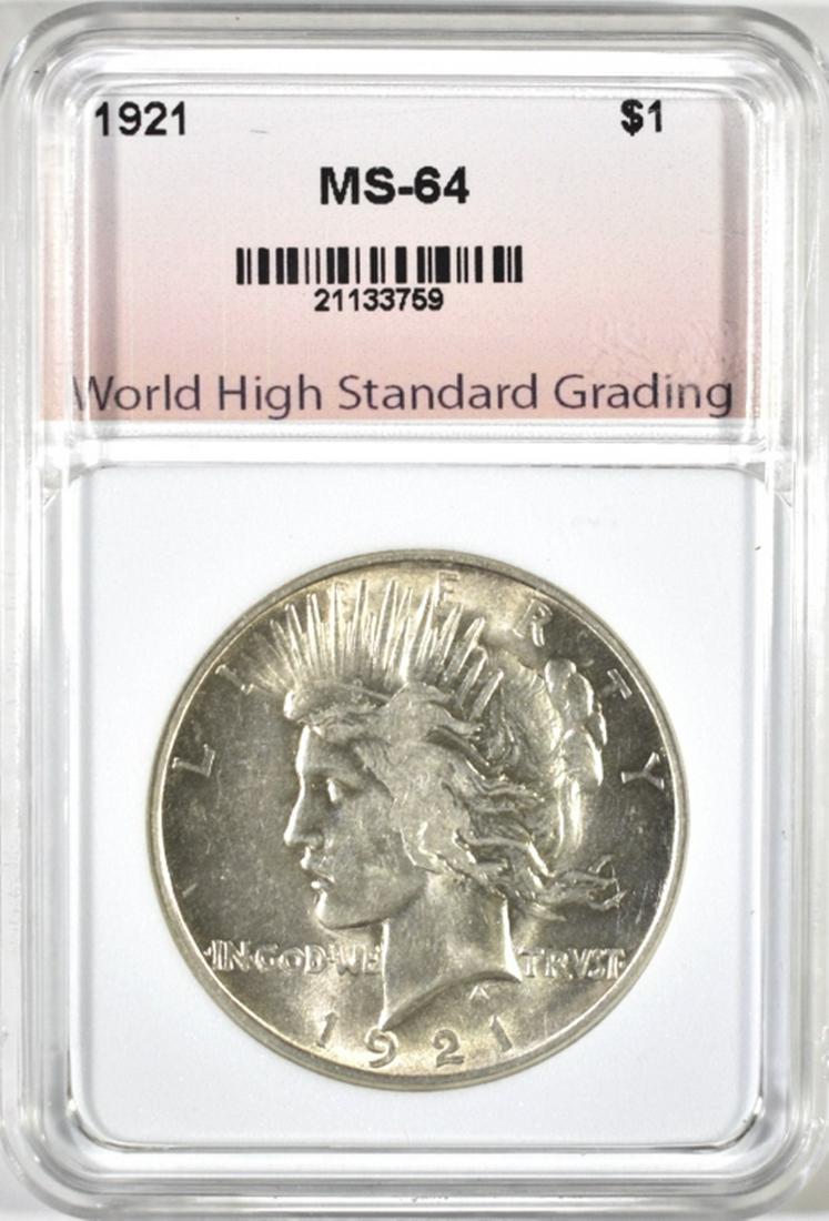 1921 PEACE DOLLAR, WHSG CH/GEM BU (1 of 4)