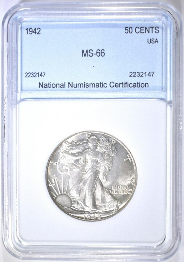 1942 WALKING LIBERTY HALF, NNC SUPERB GEM BU (1 of 4)