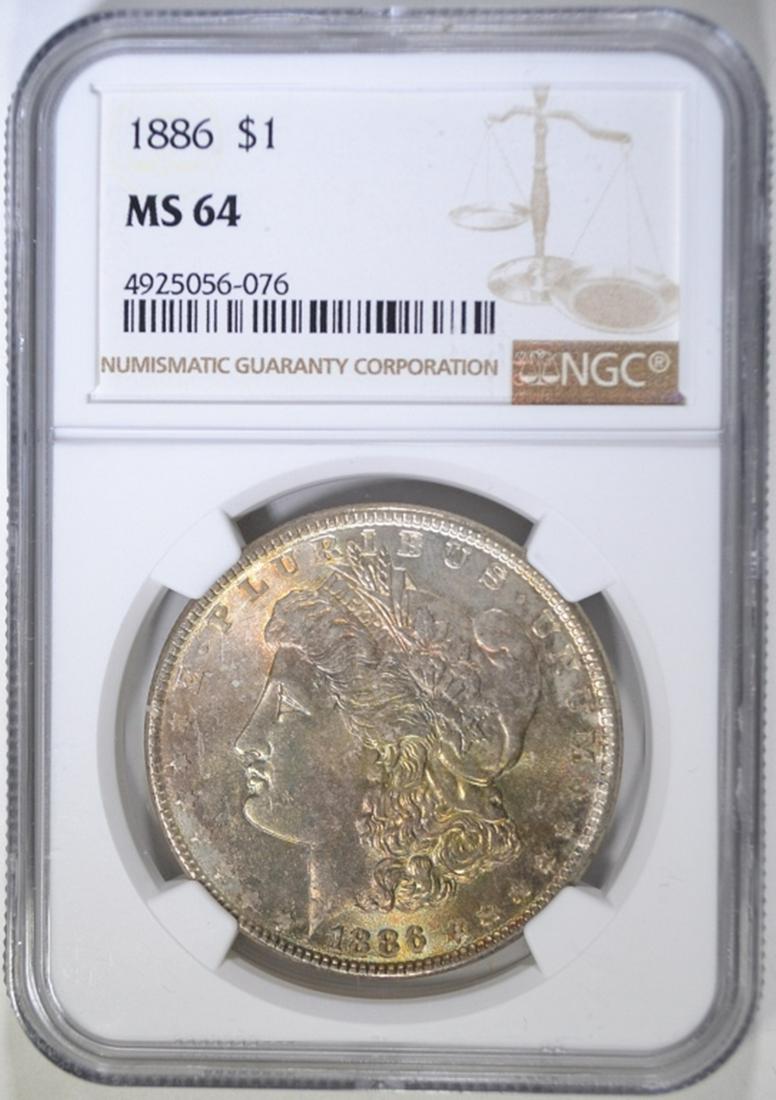 1886 MORGAN DOLLAR, NGC MS-64 (1 of 4)