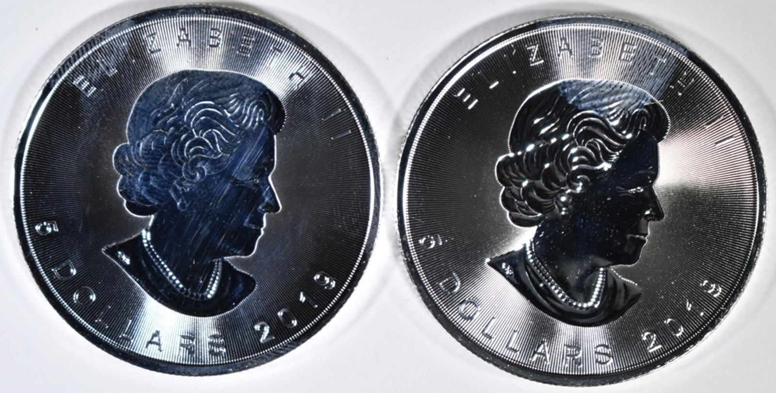 2-GEM BU 2019 1oz .9999 SILVER MAPLE LEAF COINS (1 of 2)