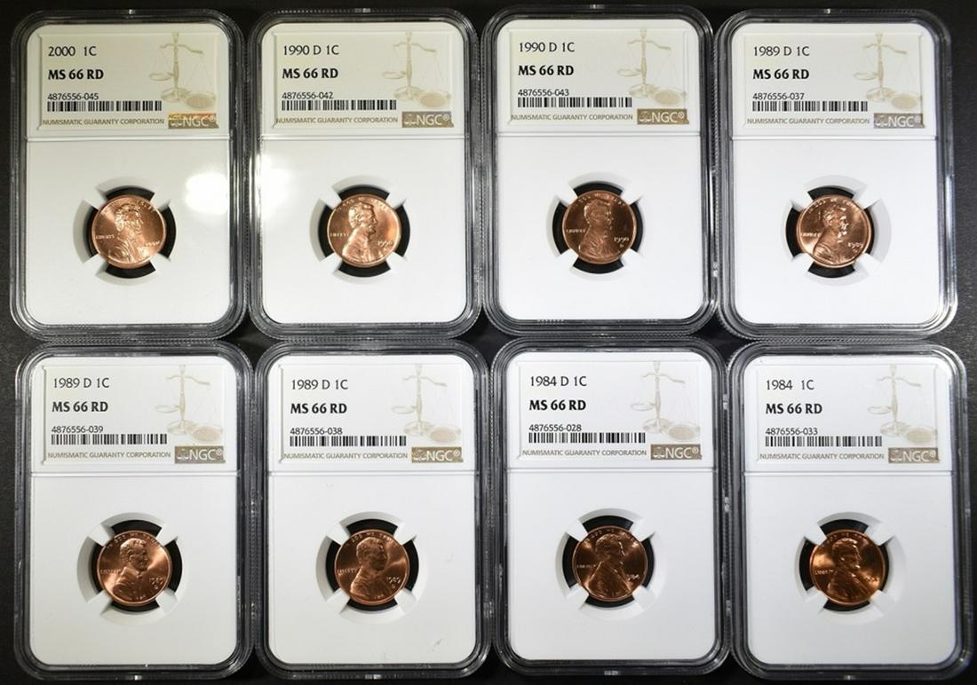 8-NGC GRADED MS-66 RED LINCOLN CENTS (1 of 2)