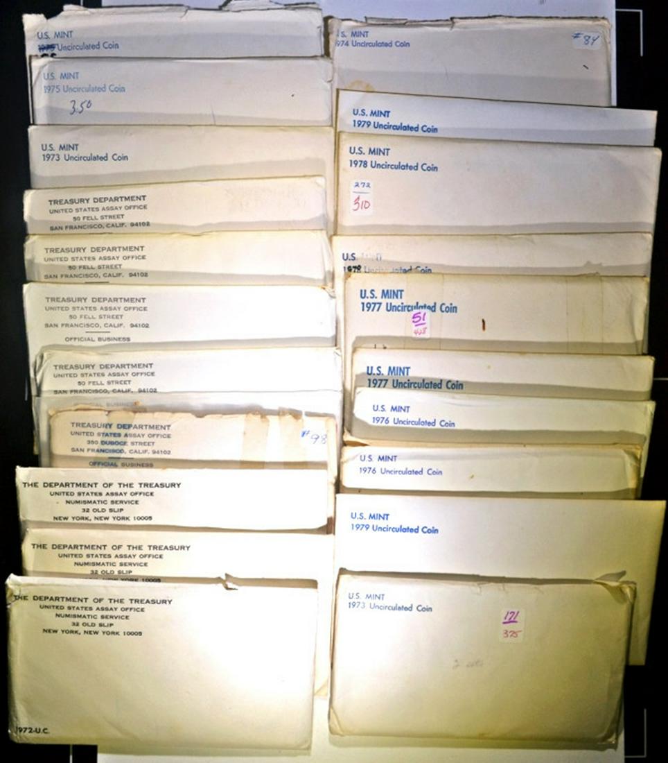 U.S. MINT UNCIRCULATED SETS FROM THE 1970'S (1 of 3)