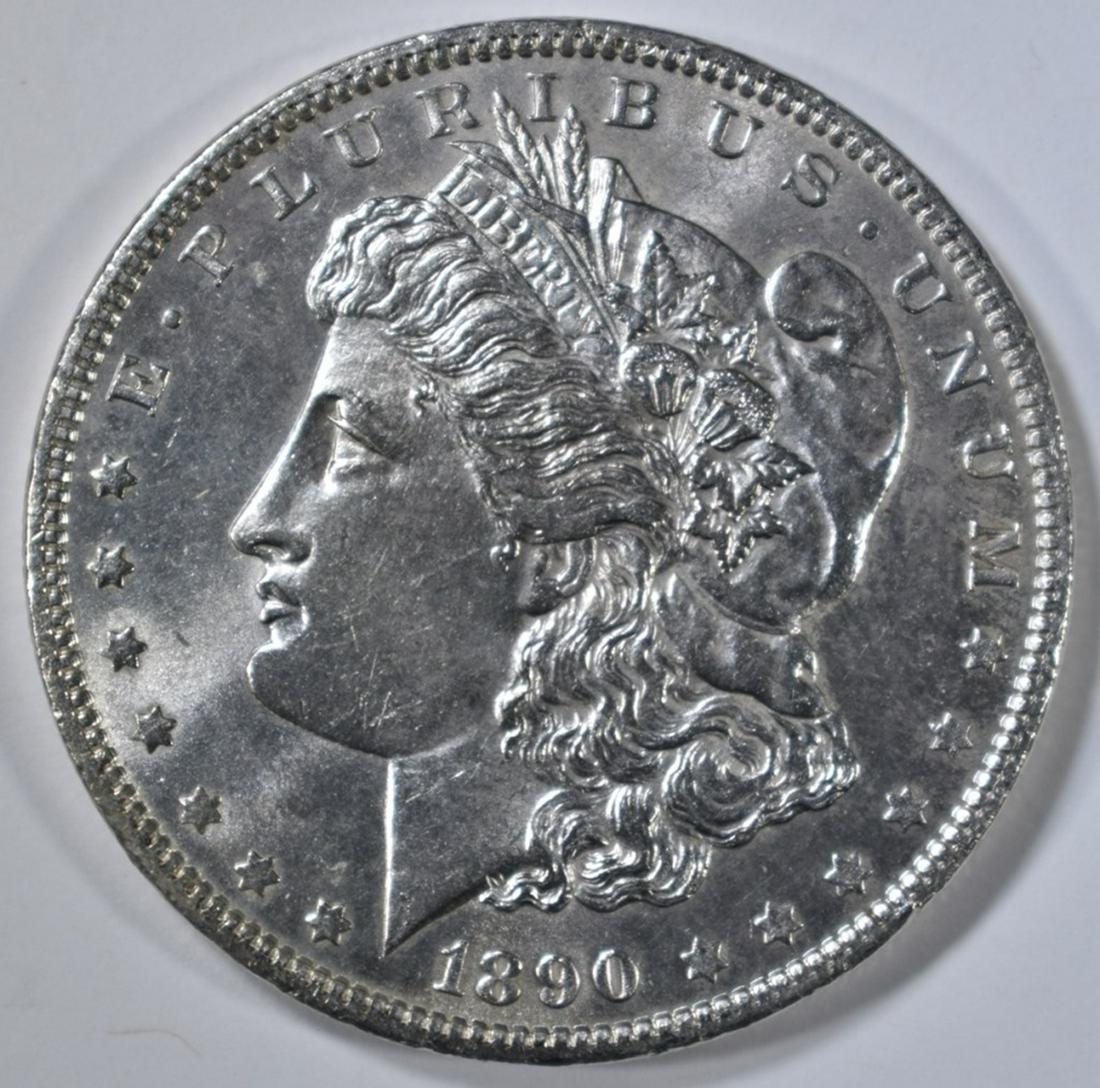 1890 MORGAN DOLLAR GEM BU: LEADERS IN ONLINE AUCTIONS ESTIMATE $550 - $650.