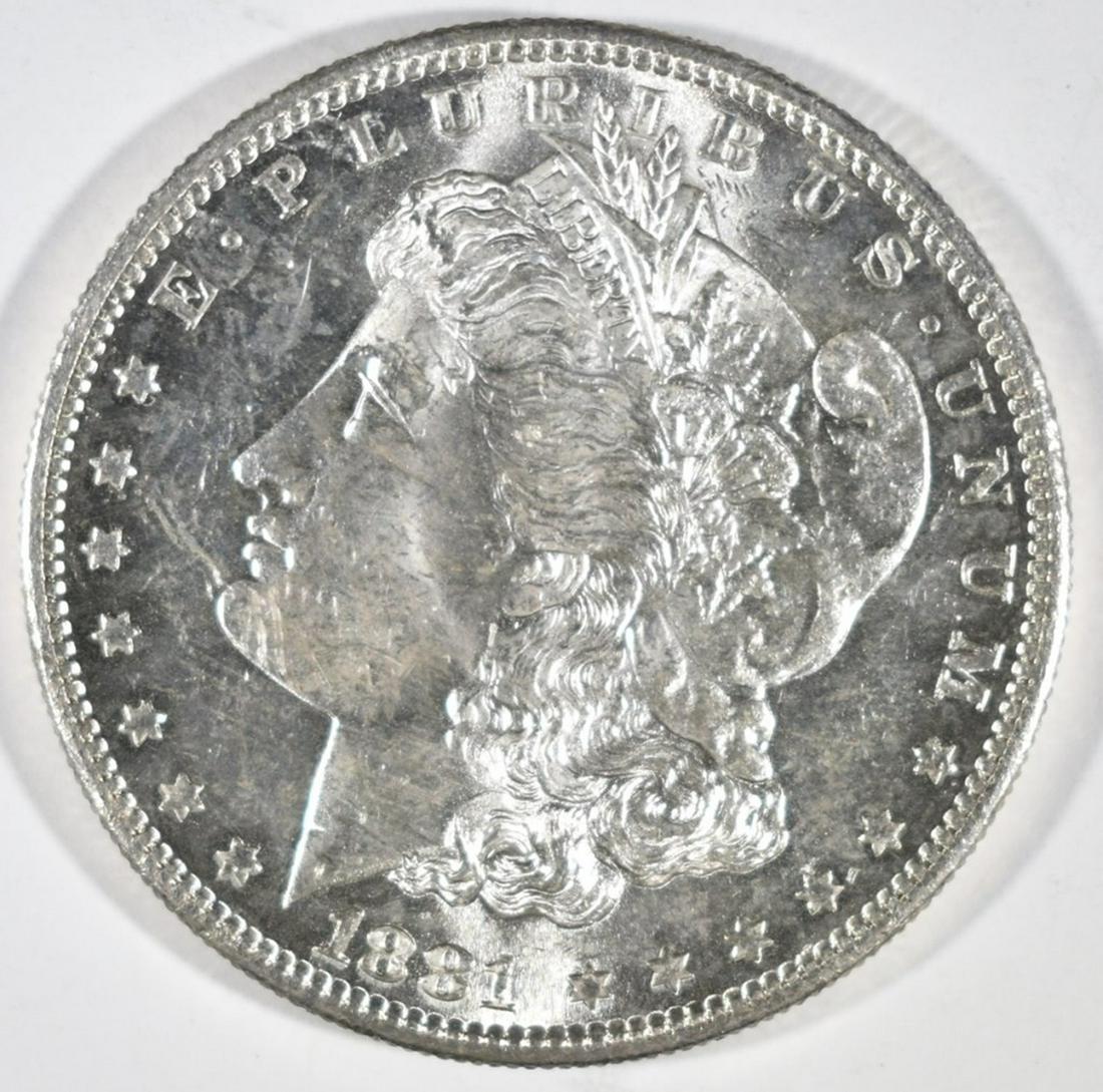 1881-S MORGAN DOLLAR GEM BU DMPL: LEADERS IN ON-LINE AUCTIONS ESTIMATE $600 - $650.